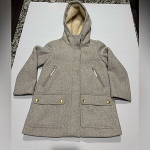 Crew Cuts | Wool Coat | Gray with Gold Accents | fully lined |